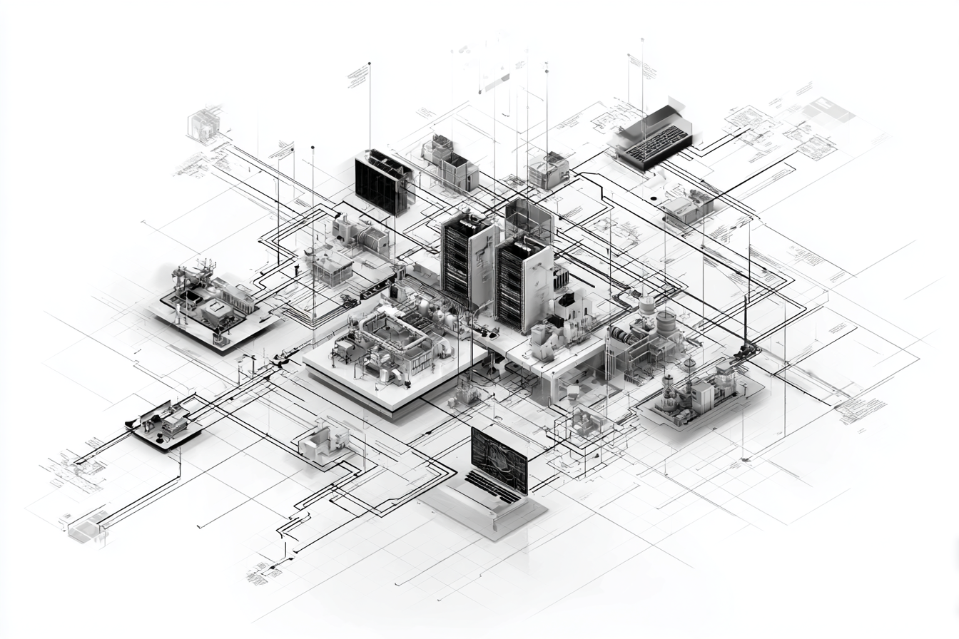 Isometric line diagram of a Chandler business network being mapped and security-tested