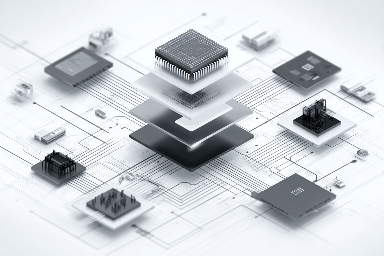 Isometric exploded-view diagram of a device under inspection